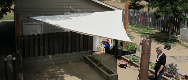 Shade sails into local school!